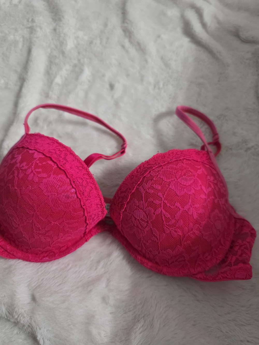 La Senza Coral Pink Lace Push-Up Bra - Removable Inserts